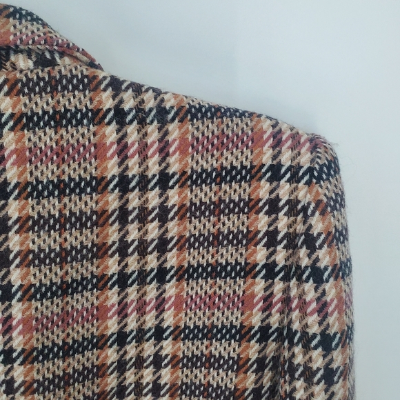Vintage 100% wool Paola Riboni Brown Houndstooth blazer - Picture 12 of 14